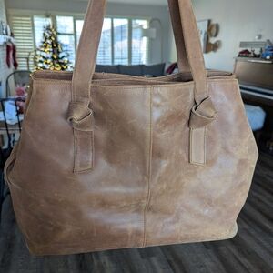 Able Distressed Brown Leather Bag